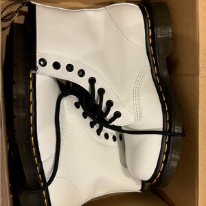 Dr. Martens White Boots with Black Laces